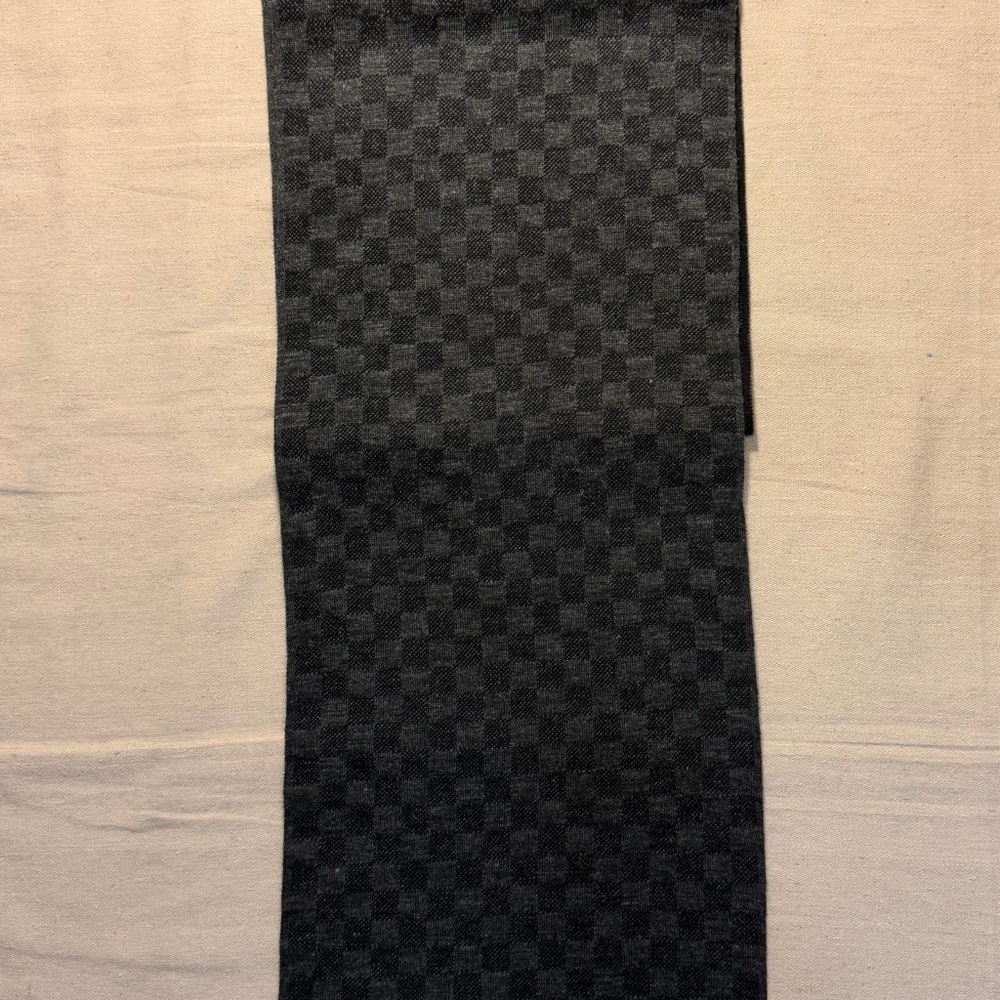 Louis Vuitton Scarf Neo Petit Damier M77988 Scarf Wool Black Men's [a Rank - Picture 1 of 7